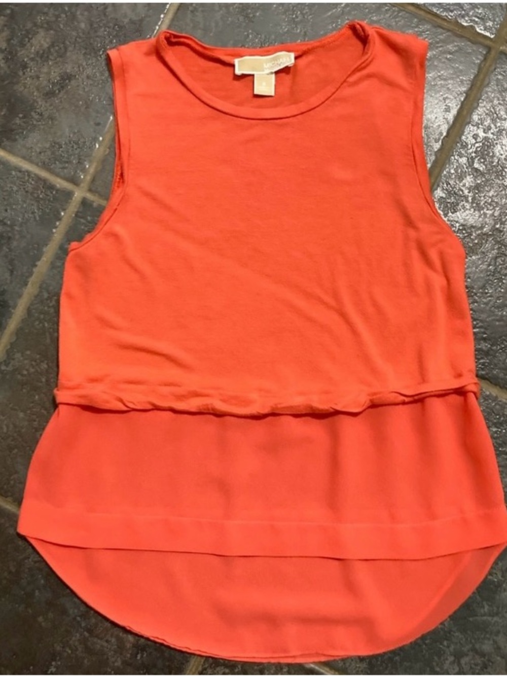 Michael Kors Coral Layered Sleeveless Tank Women’s Size S